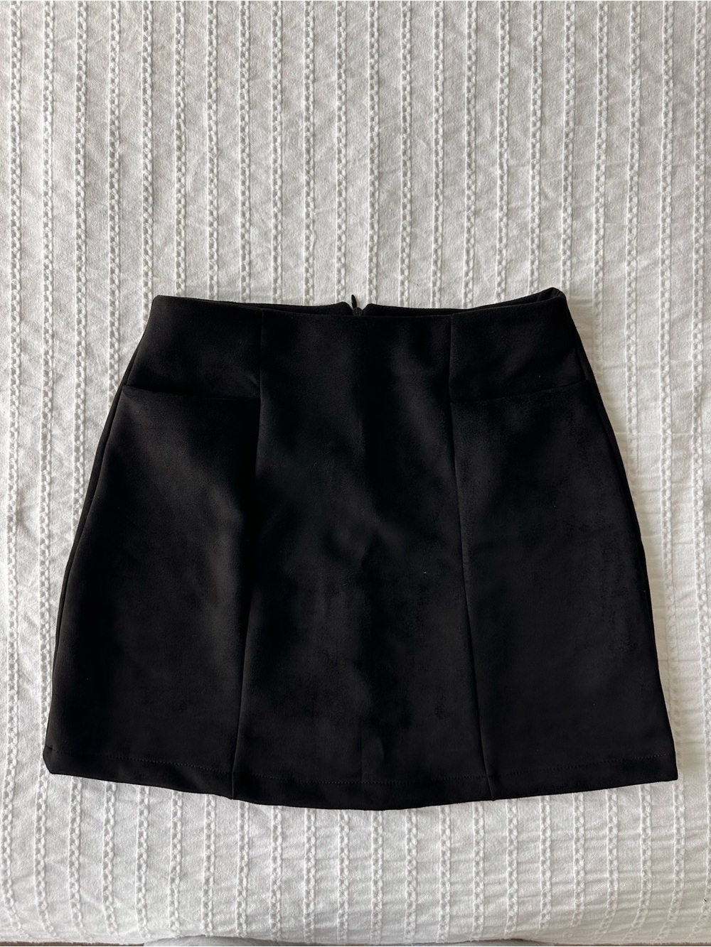 Classic Black Suede Mini Skirt